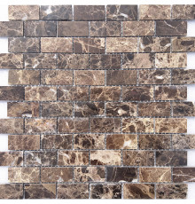 Мозаика Caramelle mosaic Pietrine 4 мм Emperador Dark POL 29,8x29,8 см