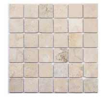 Мозаика Caramelle mosaic Pietrine 7 мм Botticino MAT 30,5x30,5 см