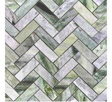 Мозаика Caramelle mosaic Pietrine 7 мм Onice Verde oliva POL fish 28,2x31,7 см