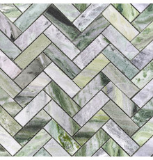 Мозаика Caramelle mosaic Pietrine 7 мм Onice Verde oliva POL fish 28,2x31,7 см