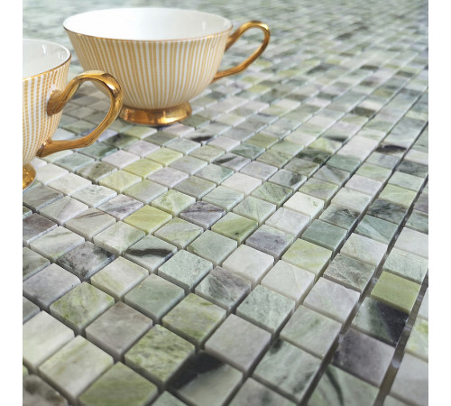 Мозаика Caramelle mosaic Pietrine 7 мм Onice Verde oliva POL 30,5x30,5 см