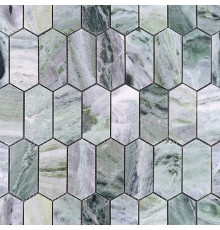 Мозаика Caramelle mosaic Pietrine Hexagonal Onice Verde oliva POL long hex 27,8x30,4 см