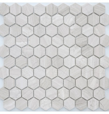 Мозаика Caramelle mosaic Pietrine Hexagonal Travertino silver MAT hex 28,5x30,5 см