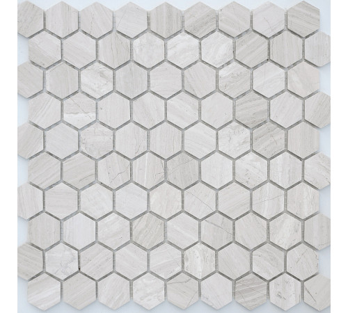 Мозаика Caramelle mosaic Pietrine Hexagonal Travertino silver MAT hex 28,5x30,5 см