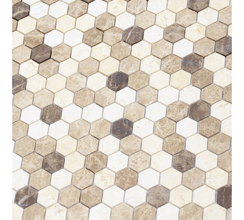 Мозаика Caramelle mosaic Pietrine Hexagonal Pietra Mix 1 MAT hex 28,5x30,5 см