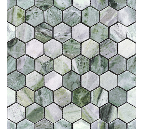 Мозаика Caramelle mosaic Pietrine Hexagonal Onice Verde oliva POL hex 28,9x29,2 см