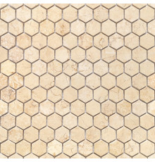 Мозаика Caramelle mosaic Pietrine Hexagonal Botticino MAT hex 28,5x30,5 см