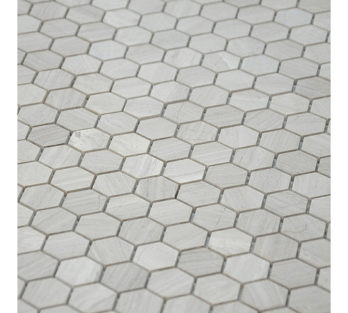 Мозаика Caramelle mosaic Pietrine Hexagonal Travertino silver MAT hex 28,5x30,5 см