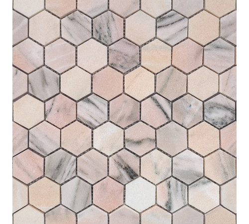 Мозаика Caramelle mosaic Pietrine Hexagonal Rosa Salmone POL hex 28,9x29,2 см