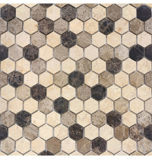 Мозаика Caramelle mosaic Pietrine Hexagonal Pietra Mix 1 MAT hex 28,5x30,5 см