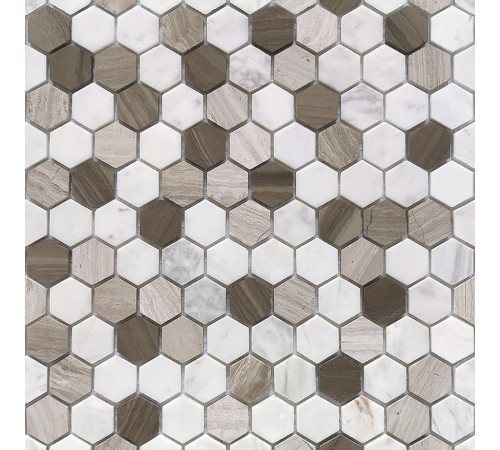 Мозаика Caramelle mosaic Pietrine Hexagonal Pietra Mix 3 MAT hex 28,5x30,5 см