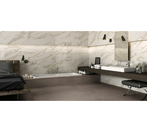 Керамическая плитка Supergres Purity Of Marble Wall Statuario Str Fluid PSSF настенная 30,5х91,5 см