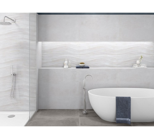 Керамическая плитка Pamesa Ceramica Silkstone Rlv. Blanco настенная 30х90 см