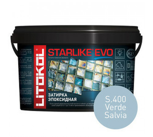 Эпоксидная затирка Litokol Starlike EVO RG/R2T S.400 VERDE SALVIA L0485370002 1 кг