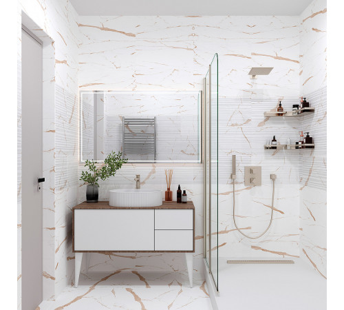 Керамическая плитка Eurotile (Rus) Statuario Gold Decor настенная 30х60 см