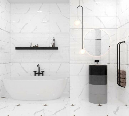 Керамическая плитка Eurotile (Rus) Statuario White Decor настенная 30х60 см