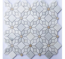 Каменная мозаика Orro Mosaic Stone Camomile (Oriental Whtie+AnticGold) Pol. 30,5х30,5 см
