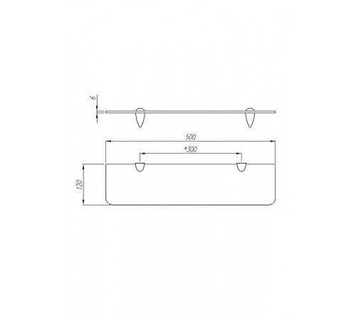 Стеклянная полка Aquaton Ария 50 1A140403AA010 Хром Глянцевая