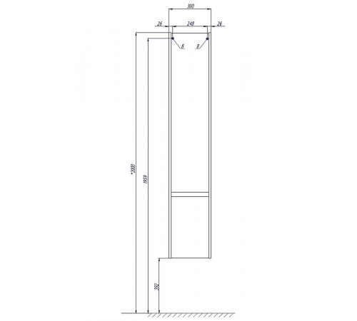 Шкаф пенал Aquaton Стоун 30 L1A228403SX01L подвесной Белый