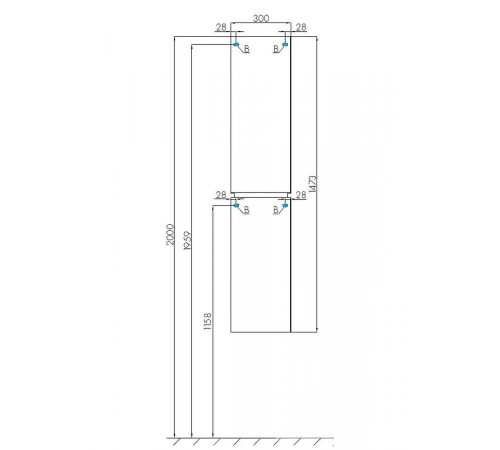 Шкаф пенал Aquaton Скай 30 R 1A238603SY01R подвесной Белый глянец