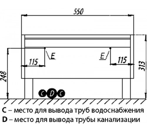 Комод Aquaton Капри 55 1A231003KPDA0 Бетон пайн Белый