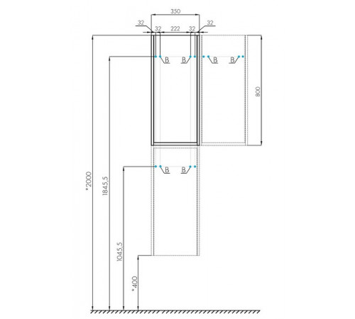 Подвесной шкаф Aquaton Марти 35 1A270203MY010 Белый глянцевый Дуб эндгрейн