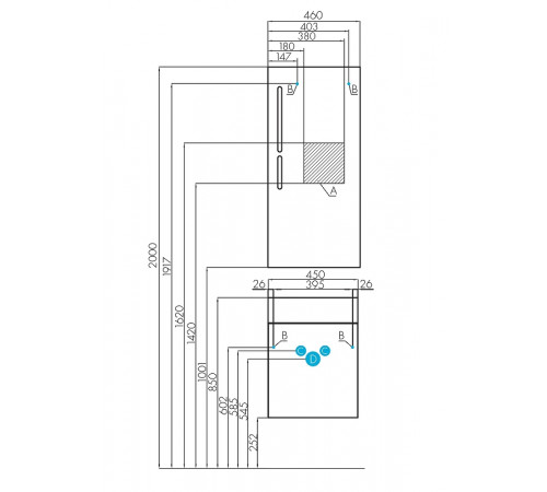 Зеркало Aquaton Эклипс 46 1A129002EK010 с выключателем