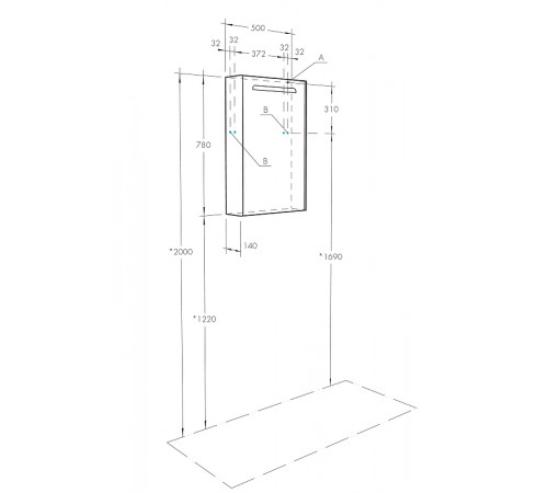 Зеркальный шкаф Aquaton Сильва 50 L 1A215502SIW5L с подсветкой Дуб макиато