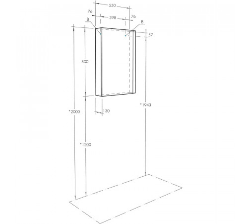 Зеркальный шкаф Aquaton Кантри 55 1A257702AHB20 Белый глянцевый Дуб верона