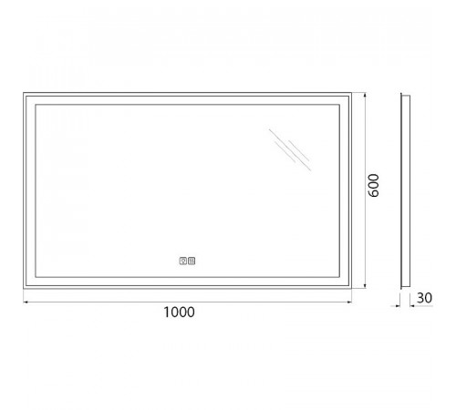 Зеркало BelBagno 100 SPC-GRT-1000-600-LED-TCH-WARM с подсветкой с подогревом с сенсорным выключателем