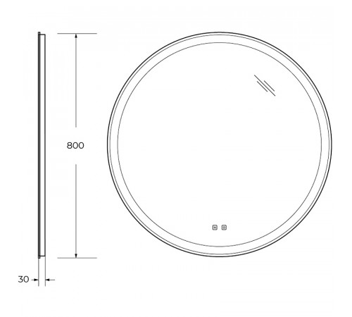 Зеркало BelBagno 80 SPC-RNG-800-LED-TCH-SND с подсветкой с голосовым управлением и подогревом