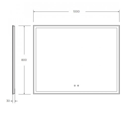 Зеркало BelBagno 100 SPC-GRT-1000-800-LED-TCH-SND с подсветкой с голосовым управлением и подогревом