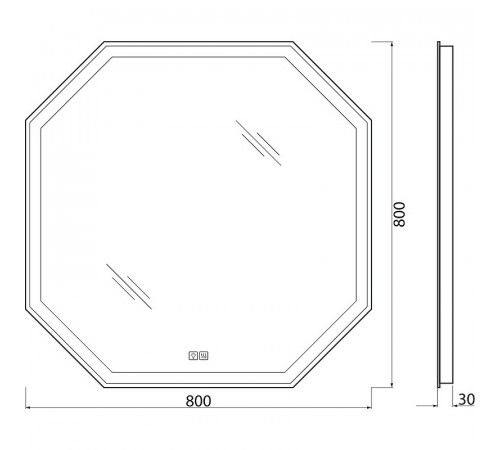 Зеркало BelBagno 80 SPC-OTT-800-800-LED-TCH-WARM с подсветкой с подогревом с сенсорным выключателем