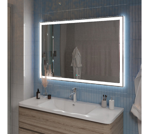 Зеркало BelBagno 120 SPC-GRT-1200-800-LED-TCH-SND с подсветкой с голосовым управлением и подогревом