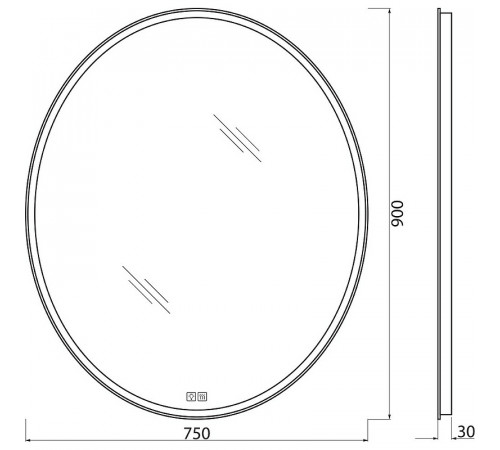 Зеркало BelBagno 75 SPC-VST-750-900-LED-TCH-WARM с подсветкой с подогревом с сенсорным выключателем