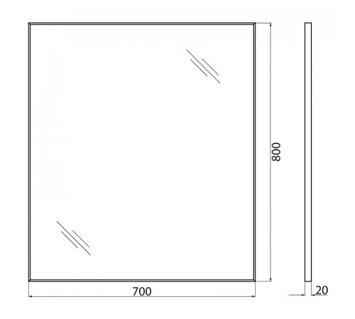 Зеркало BelBagno SPC-AL-700-800 Хром