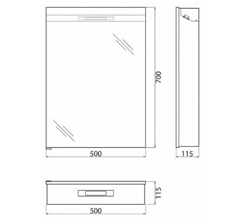 Зеркальный шкаф BelBagno SPC 50 SPC-1A-DL-BL-500 с подсветкой Белый