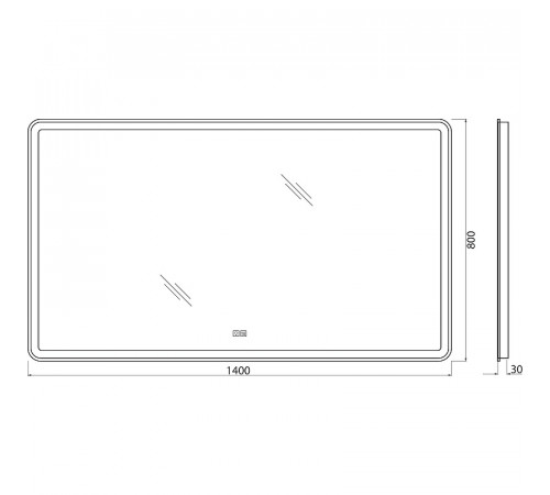 Зеркало BelBagno 140 SPC-MAR-1400-800-LED-TCH-WARM с подсветкой с подогревом с сенсорным выключателем