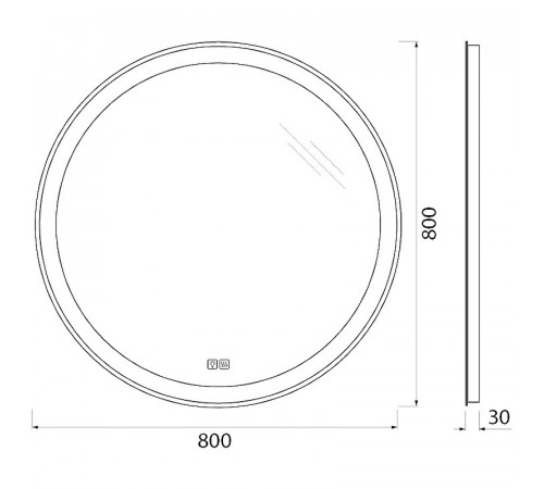 Зеркало BelBagno SPC-RNG-800-LED-TCH-WARM с подсветкой с подогревом с сенсорным выключателем