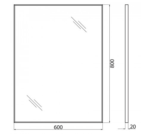 Зеркало BelBagno SPC-AL-600-800 Nero Черное