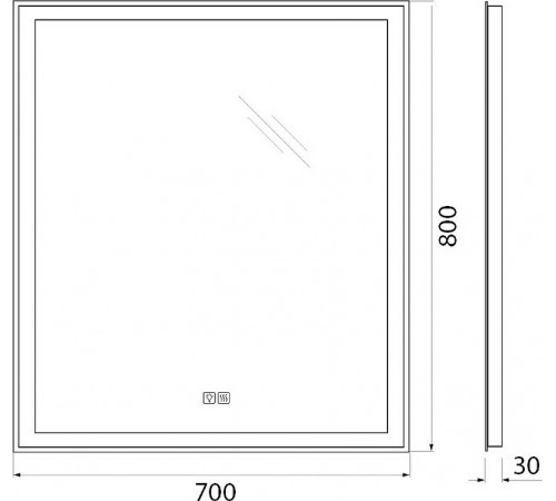 Зеркало BelBagno 70 SPC-GRT-700-800-LED-TCH-WARM с подсветкой с подогревом с сенсорным выключателем