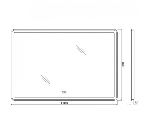 Зеркало BelBagno SPC-MAR-1200-800-LED-TCH-WARM с подсветкой с подогревом с сенсорным выключателем