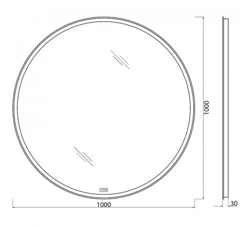 Зеркало BelBagno 100 SPC-RNG-1000-LED-TCH-WARM с подсветкой с подогревом с сенсорным выключателем