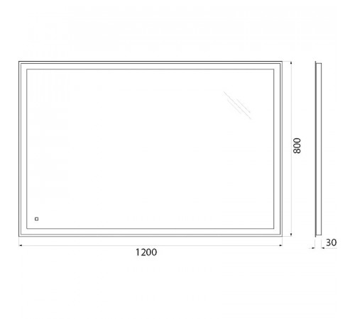 Зеркало BelBagno SPC-GRT 120 с сенсорным выключателем с подсветкой