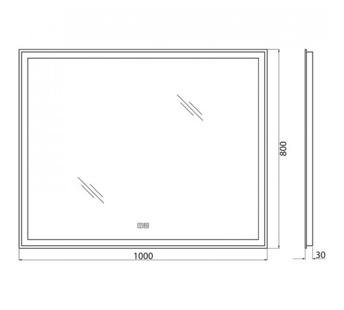 Зеркало BelBagno SPC-GRT-1000-800-LED-TCH-WARM с подсветкой с подогревом с сенсорным выключателем