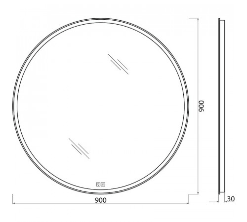 Зеркало BelBagno 90 SPC-RNG-900-LED-TCH-WARM с подсветкой с подогревом с сенсорным выключателем