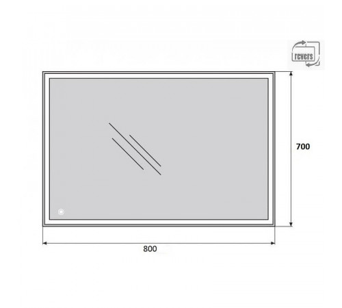 Зеркало BelBagno SPC-GRT-700-800-LED-TCH с подсветкой с сенсорным выключателем