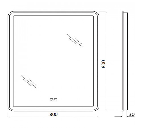 Зеркало BelBagno SPC-MAR-800-800-LED-TCH-WARM с подсветкой с подогревом с сенсорным выключателем