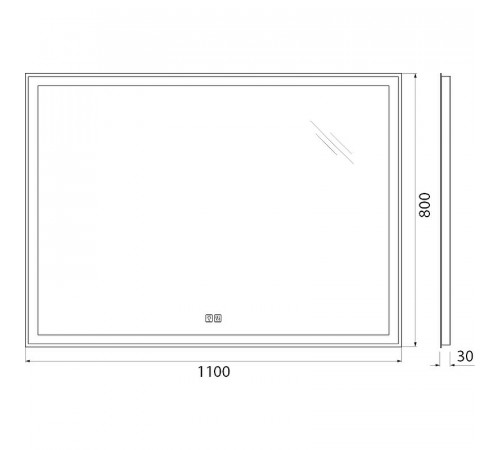 Зеркало BelBagno 110 SPC-GRT-1100-800-LED-TCH-WARM с подсветкой с подогревом с сенсорным выключателем