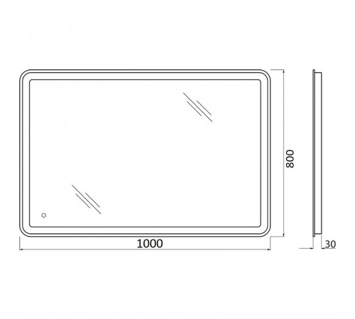 Зеркало BelBagno SPC-MAR 100 с сенсорным выключателем с подсветкой